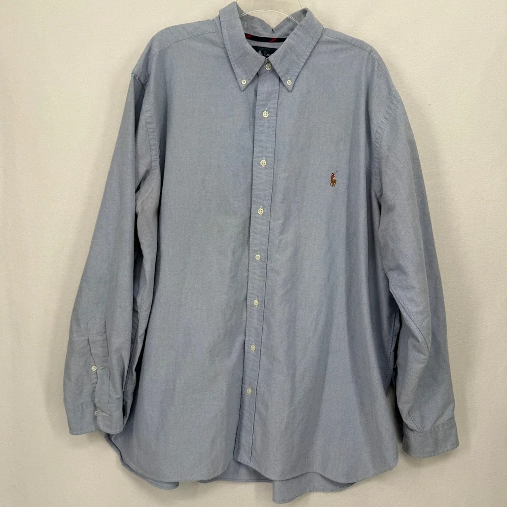 Ralph Lauren Oxford Shirt Mens 2XB Blue Classic Fit Long Sleeve Button Down